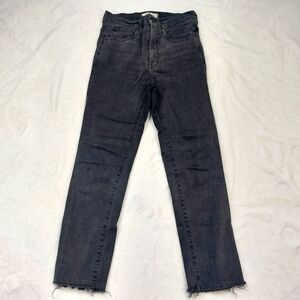 MADEWELL WOMEN'S BLACK STOVEPIPE HIGHRISE DENIM COTTON BLEND JEANS SIZE 25